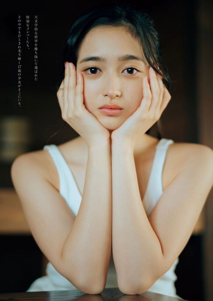A gem of the 5th class student! Nogizaka 46 Kazu Inoue (17) shows off his stunning beauty full of transparency in his first appearance in 'Weekly Pre' gravure! 3th image