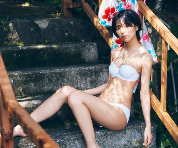 Misakura Kudo, former 'Majin Sentai Kira Major' Kira Mae Pink role, shows off her newly reimagined figure in a swimsuit as a shortcut ww 7th image