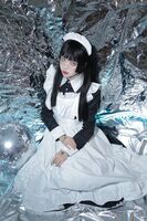 Weibo sister and child Fushii_kaido 生化女仆主题美女战士装扮性感黑白女仆长裙 lost person Photo 46P