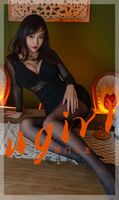 [Ugirls 爱尤物] No.2359_模特西门小玉私房昏暗灯光下黑色连衣裙配超薄黑丝诱惑Photo 35P