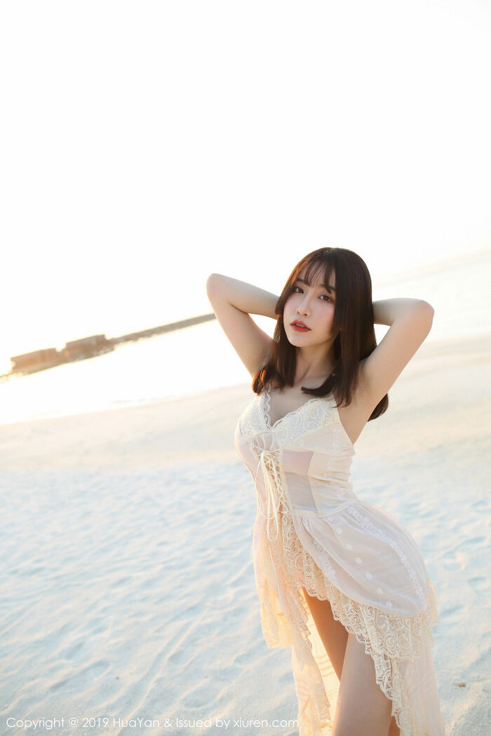 [HuaYan Flower Bowl] Vol.068_ Goddess 绯月樱-Cherry马代旅拍私房白内衣露童童颜bustbust breasts 诱惑 Photo 51P 37th image