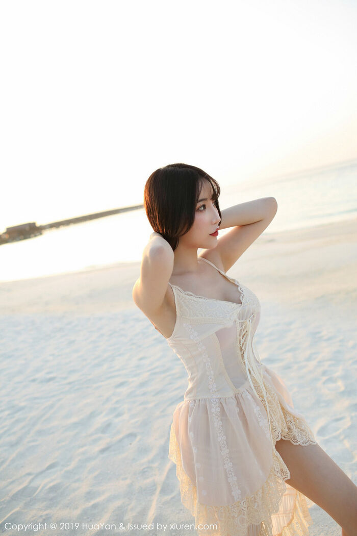 [HuaYan Flower Bowl] Vol.068_ Goddess 绯月樱-Cherry马代旅拍私房白内衣露童童颜bustbust breasts 诱惑 Photo 51P 38th image